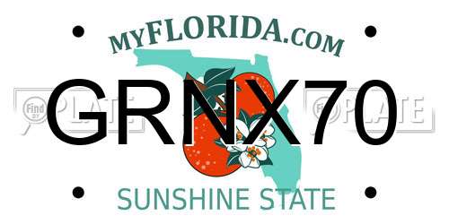 GRNX70 Florida License Plate