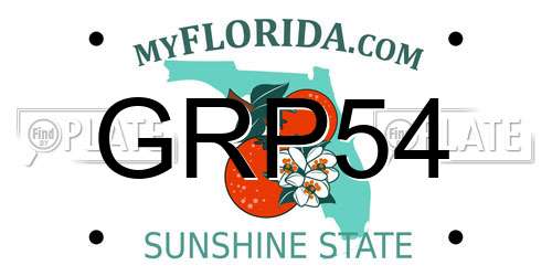 GRP54 Florida License Plate