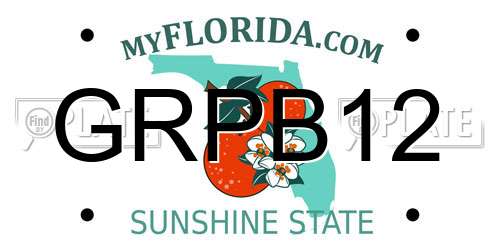 GRPB12 Florida License Plate