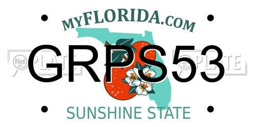 GRPS53 Florida License Plate