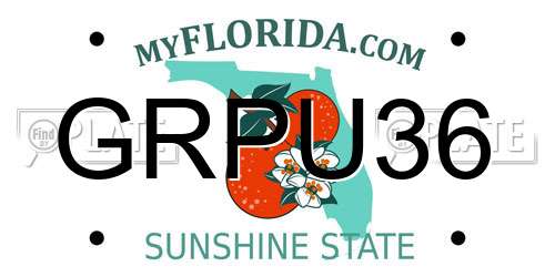 GRPU36 Florida License Plate