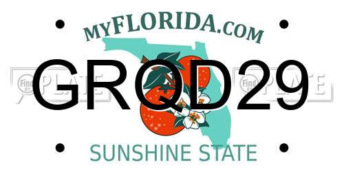 GRQD29 Florida License Plate
