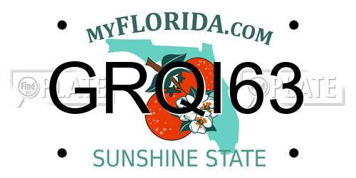 GRQI63 Florida License Plate