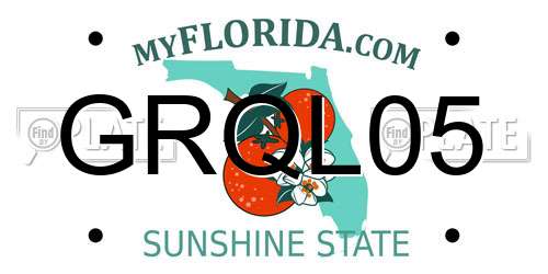 GRQL05 Florida License Plate
