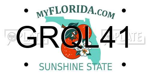 GRQL41 Florida License Plate