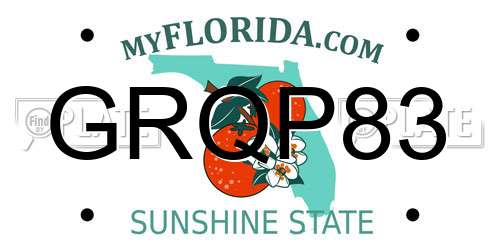 GRQP83 Florida License Plate
