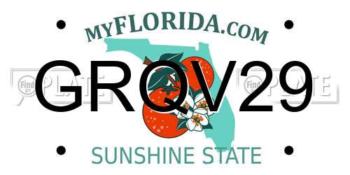 GRQV29 Florida License Plate