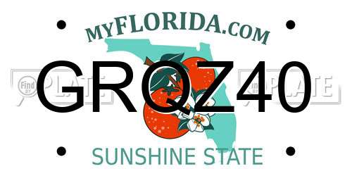 GRQZ40 Florida License Plate