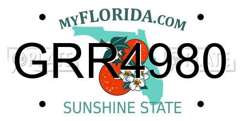 GRR4980 Florida License Plate
