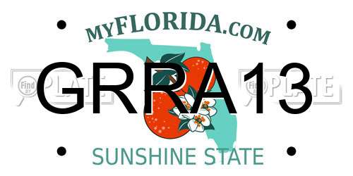 GRRA13 Florida License Plate