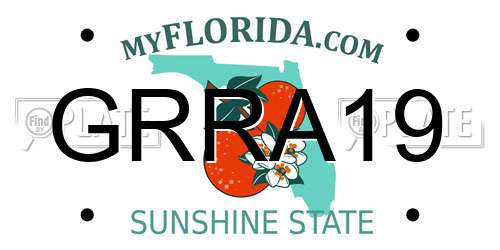 GRRA19 Florida License Plate