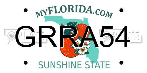 GRRA54 Florida License Plate