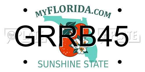 GRRB45 Florida License Plate