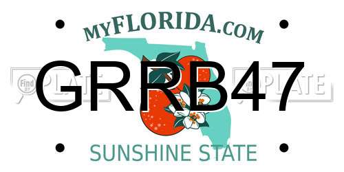 GRRB47 Florida License Plate