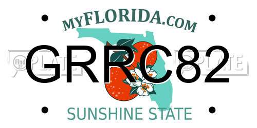 GRRC82 Florida License Plate