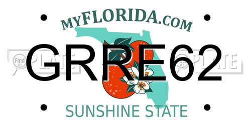 GRRE62 Florida License Plate