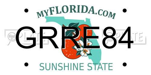 GRRE84 Florida License Plate