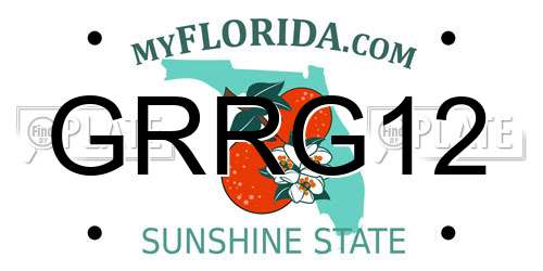 GRRG12 Florida License Plate