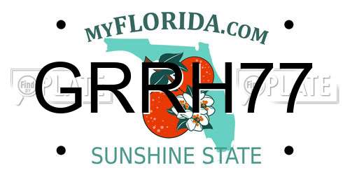 GRRH77 Florida License Plate