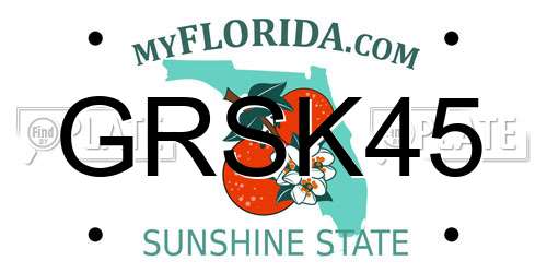 GRSK45 Florida License Plate
