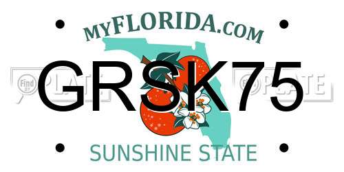 GRSK75 Florida License Plate