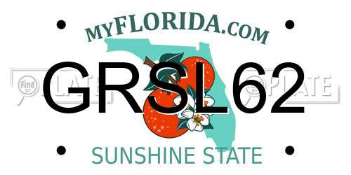 GRSL62 Florida License Plate