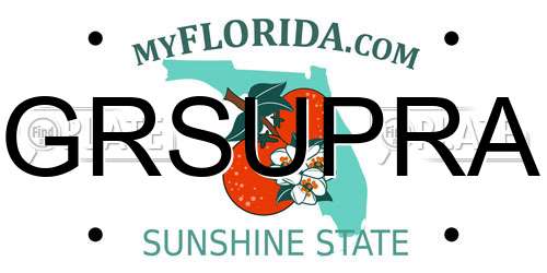 GRSUPRA Florida License Plate