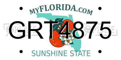 GRT4875 Florida License Plate