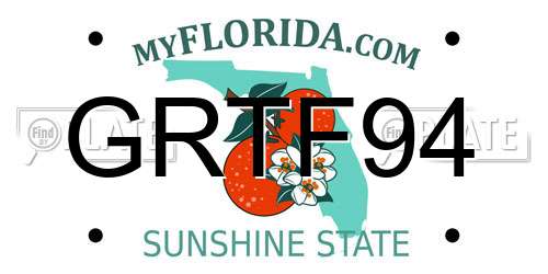 GRTF94 Florida License Plate