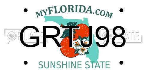 GRTJ98 Florida License Plate