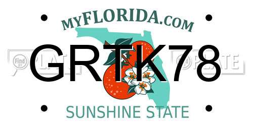 GRTK78 Florida License Plate