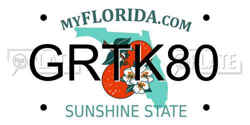 GRTK80 Florida License Plate