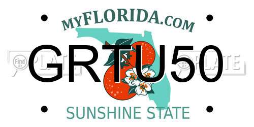 GRTU50 Florida License Plate