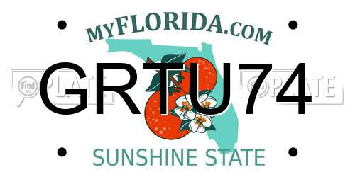 GRTU74 Florida License Plate