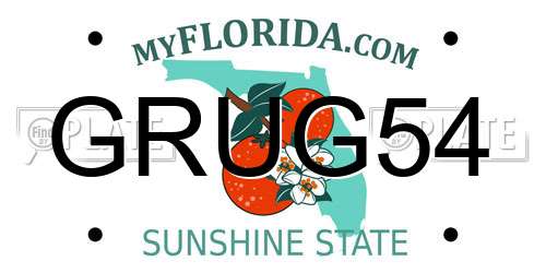 GRUG54 Florida License Plate