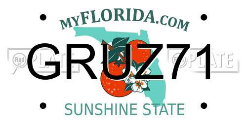 GRUZ71 Florida License Plate