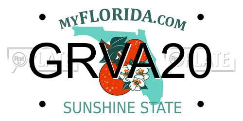 GRVA20 Florida License Plate