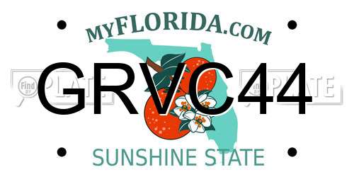 GRVC44 Florida License Plate
