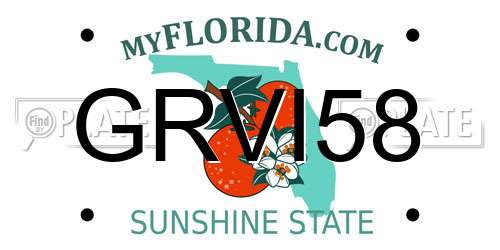 GRVI58 Florida License Plate