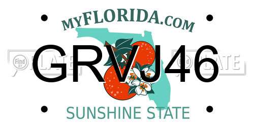 GRVJ46 Florida License Plate