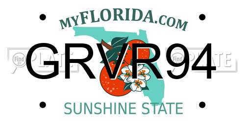 GRVR94 Florida License Plate