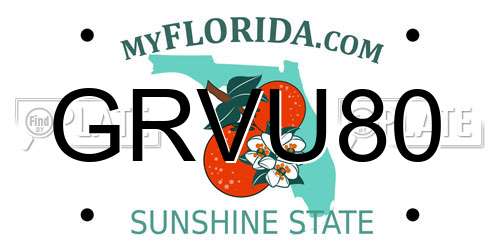 GRVU80 Florida License Plate