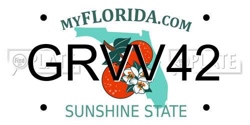 GRVV42 Florida License Plate