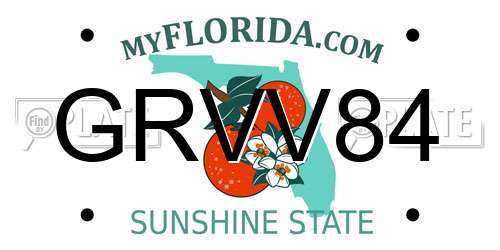 GRVV84 Florida License Plate