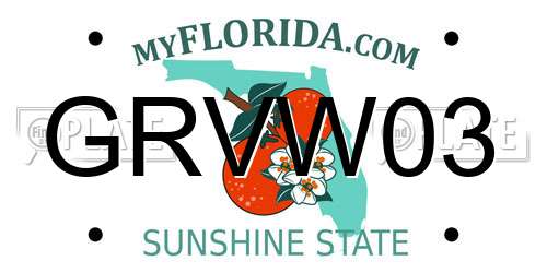 GRVW03 Florida License Plate