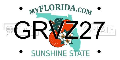GRVZ27 Florida License Plate