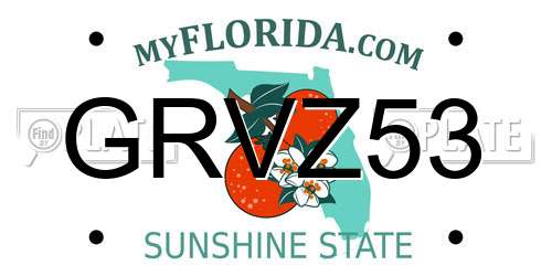 GRVZ53 Florida License Plate