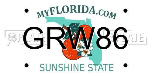 GRW86 Florida License Plate