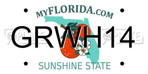 GRWH14 Florida License Plate