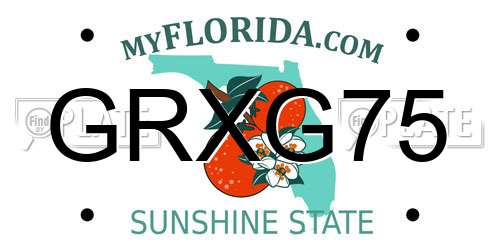 GRXG75 Florida License Plate
